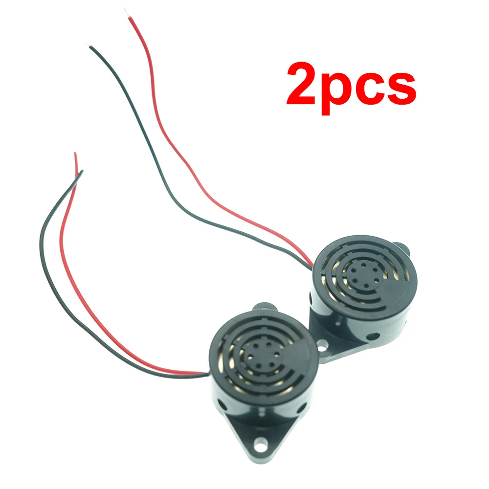2 PCS 피에조 버저, Icstation 버저 알람 12V 전자 비프 버저 100dB..