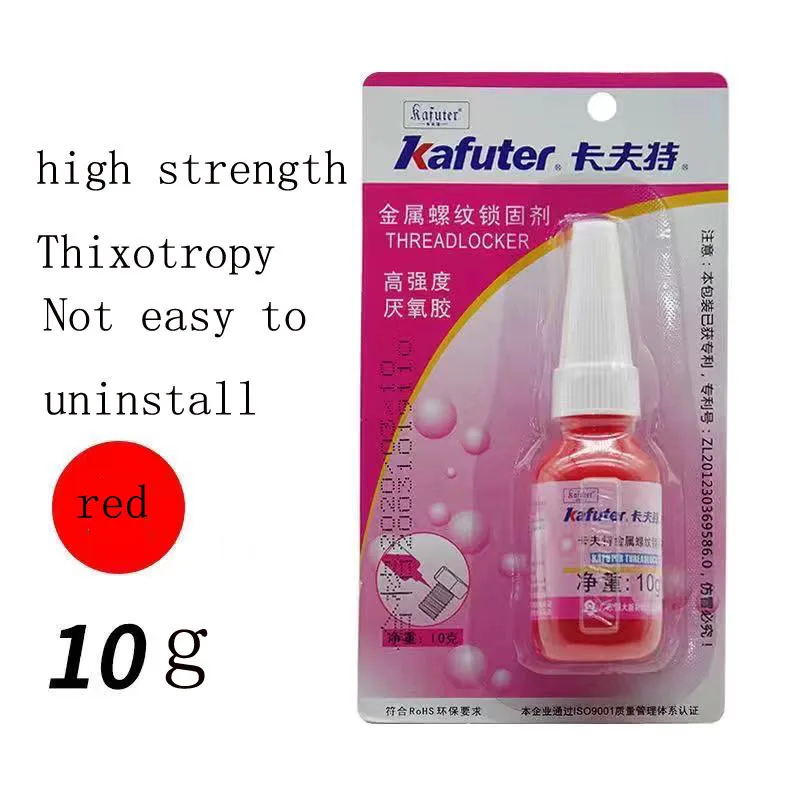 Description Picture 4 of item10ml Threadlocker K-0271 High Strength Threadlocker Red Kafuter Anaerobic Threadlocker Adhesive Caulk Adhesives Sealer Hardware