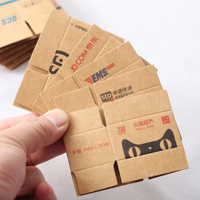 5Pcs/1Set Mini Carton Express Box 1:12 Dollhouse Miniature Express Box Decor Toy Doll House Decor Furniture Accessories 2
