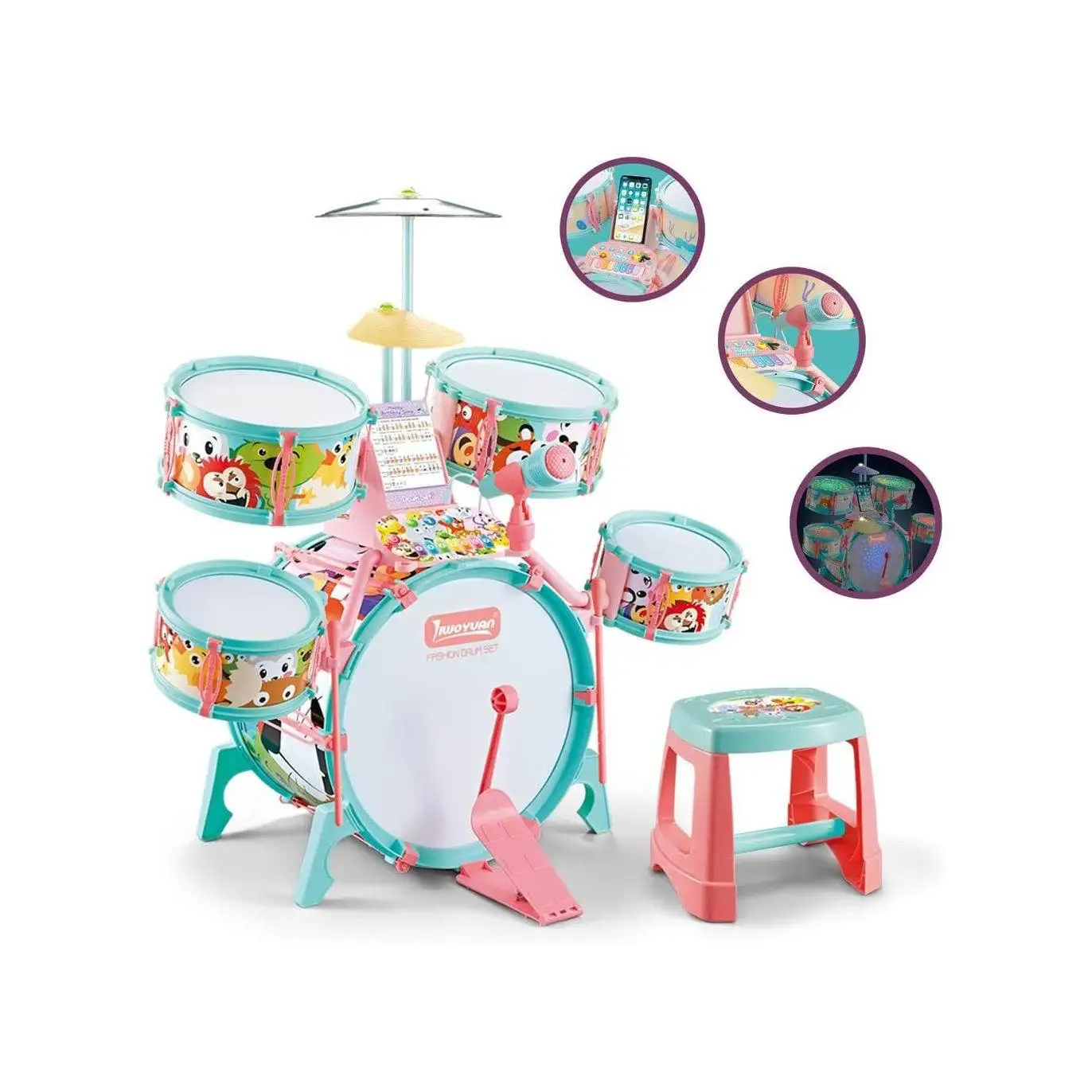 ChildrenCreativity34cm5pcsPlaydrumLittleRockKittoStimulating