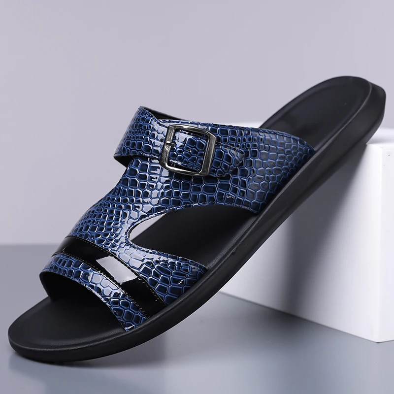 أحذية الشاطئ الخارجية للرجال ذات اللون الصلب، صناد...