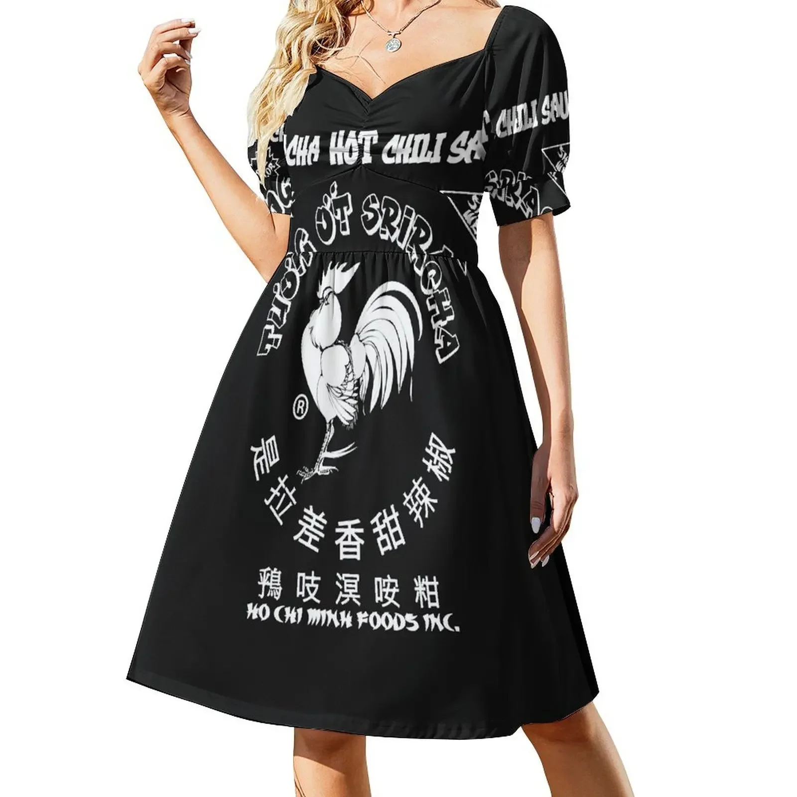 thumbnail image 1 of Sriracha gallo picante salsa de chile picante vestido sin mangas ropa mujer verano vestido para mujer vestido femenino, 1 of 8