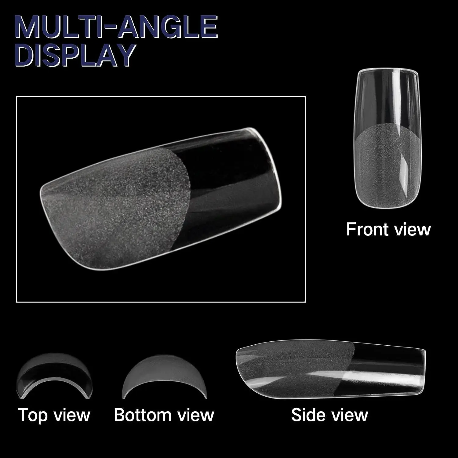 600 PCS Soft Clear Square Press-On Nails (12 Sizes)