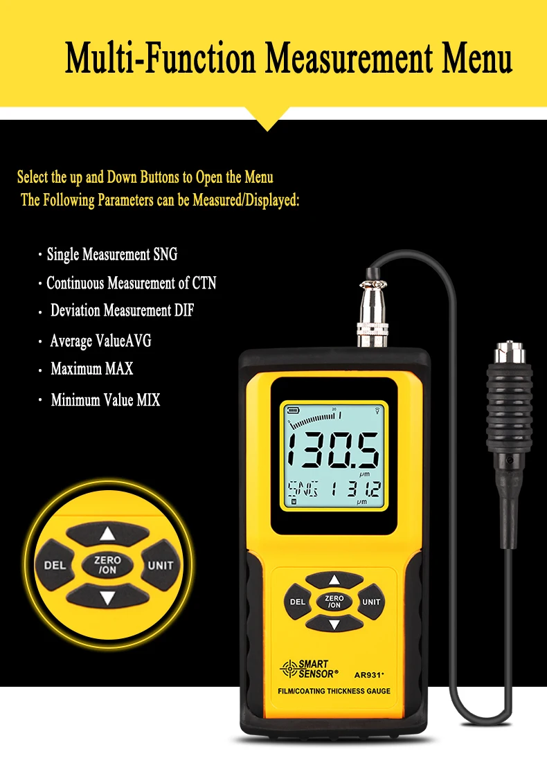 AR931 High Accuracy Separate Layer Thickness Gauge Meter, Thickness Tester