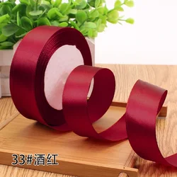 Silk Satin Ribbon for Gift Wrapping and DIY Crafts - 2.5cm, 25 Yards (Wine red)