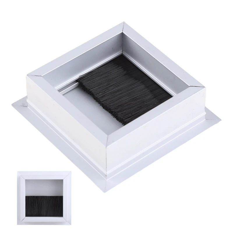 Aluminium Square Rectangle Desk Computer Wire Cable Outlet Insert Hole Cover Table Grommet Hardware
