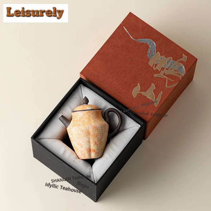 125ml Rock Mineral Lotus Teapot Aesthetic Tea Infuser Pot Tea Maker Kettle With Ball Hole Cafes Ornaments Accessories Supplies