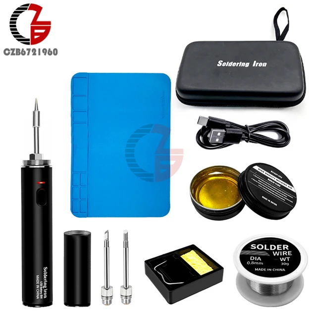 무선 납땜 인두 USB 18650 충전식 휴대용 납땜 인두 키트, 금속 주얼리 전기 DIY용 용접 펜 도구 포함