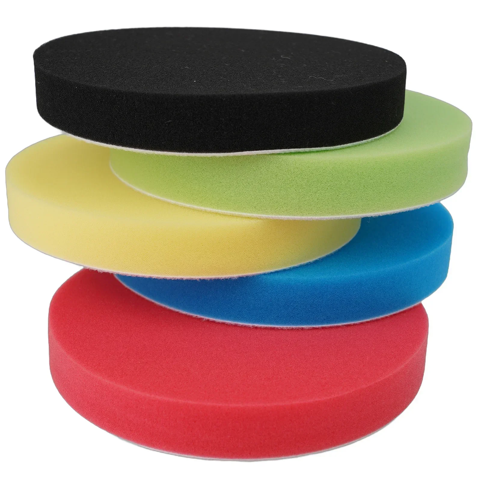 Car Auto Round Flat Polishing Pads Buffing Sponge Tools Kit Detailing Finishing Adapter 5pcs Accessories 7 Inches