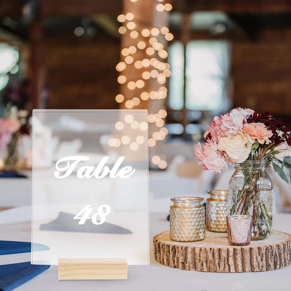 Support Photo Bureau Décoration XREE 20 Pièces Porte Carte Bois, Porte Menu Porte-cartes De Table Support Photo En Bois Pour Mariage Fête Noël Anniversaire Support Photo Carte Visite Menu