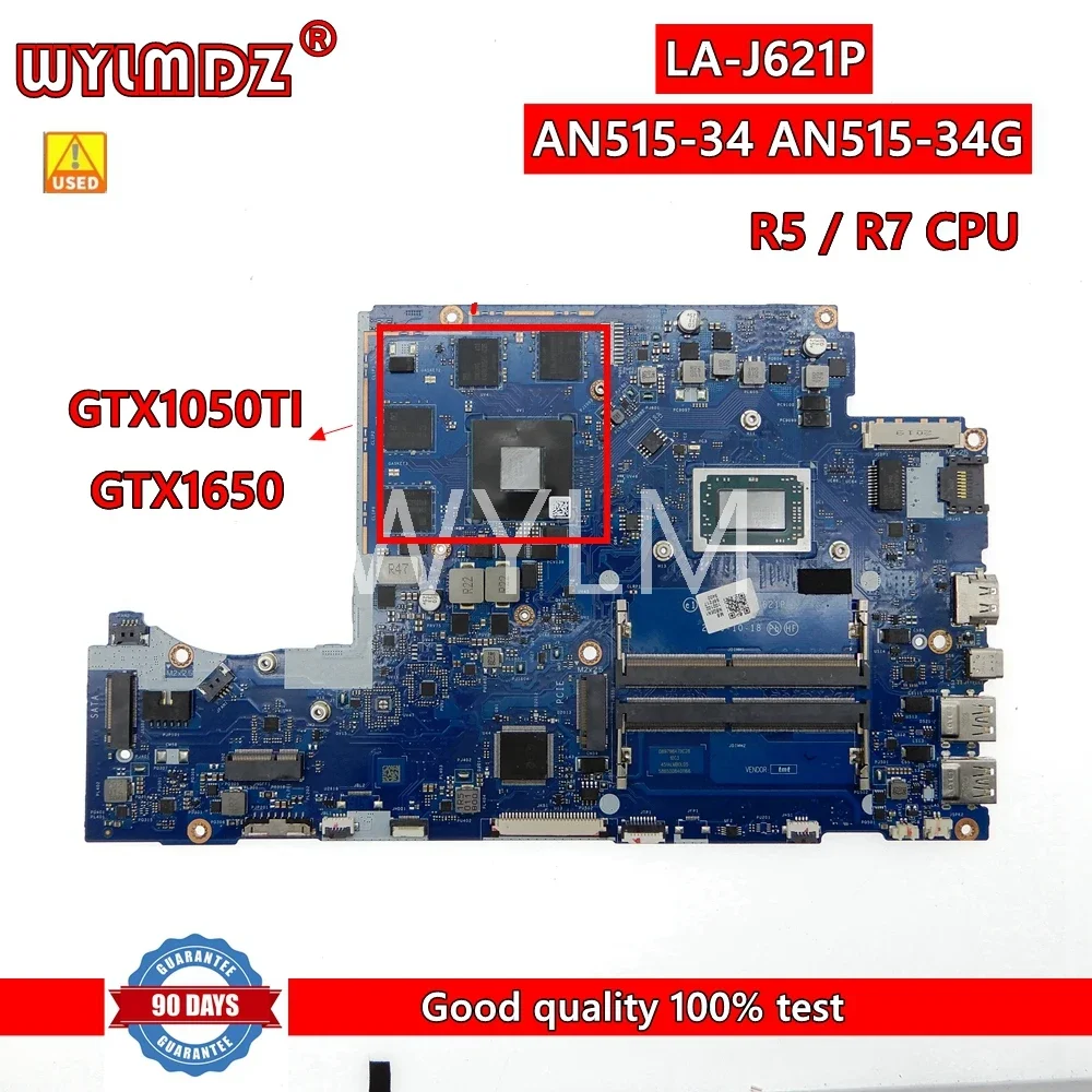 

FH50Q LA-J621P с R5 /R7CPU GTX1650/GTX1050TI GPU материнская плата для ноутбука Acer Nitro AN515-34 AN515-34G