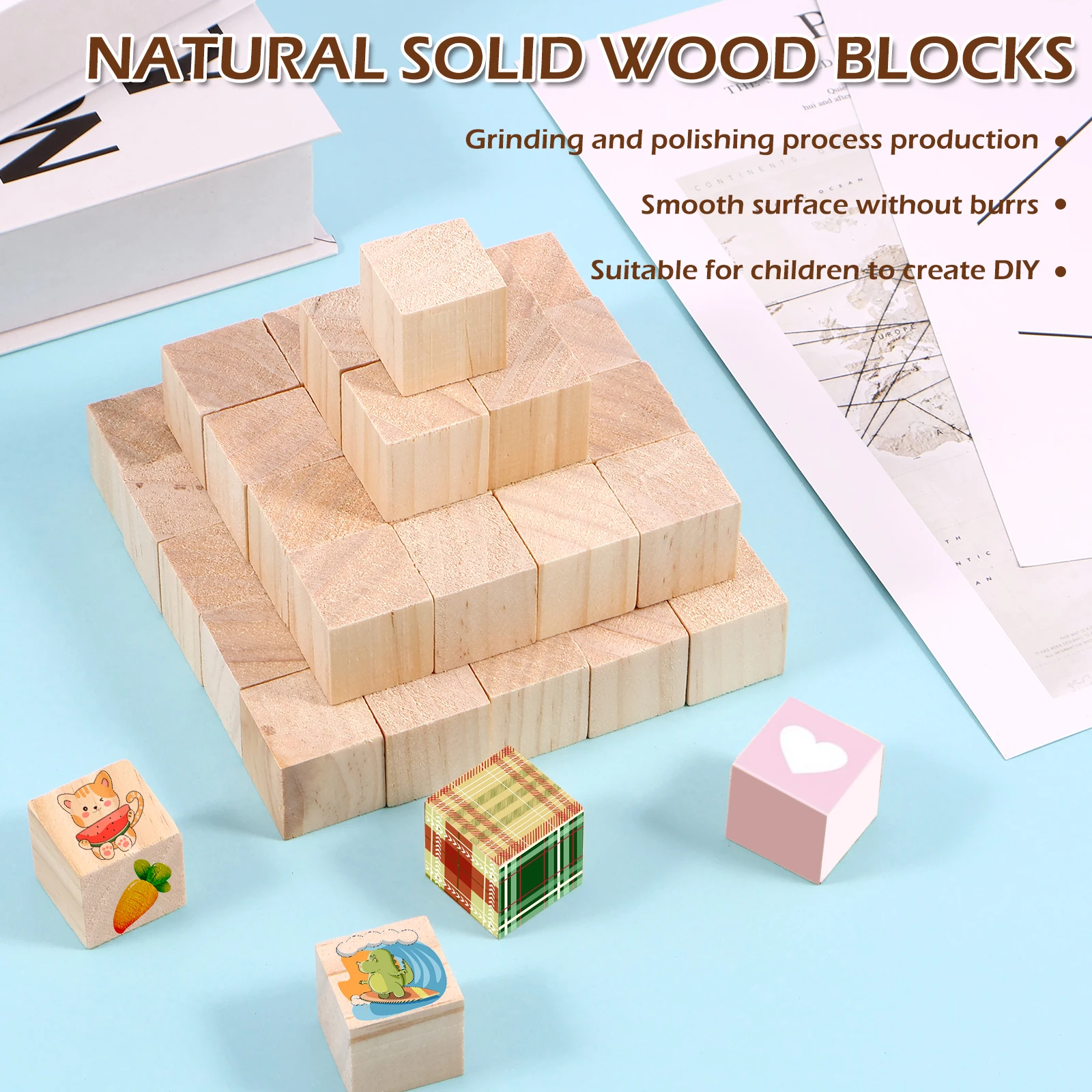 10 Blocchi Di Legno Grezzi Per Fai Da Te - 12x8x2,5 Cm - Perfetti Per Intaglio, Pittura E Pirografia - Foto 3