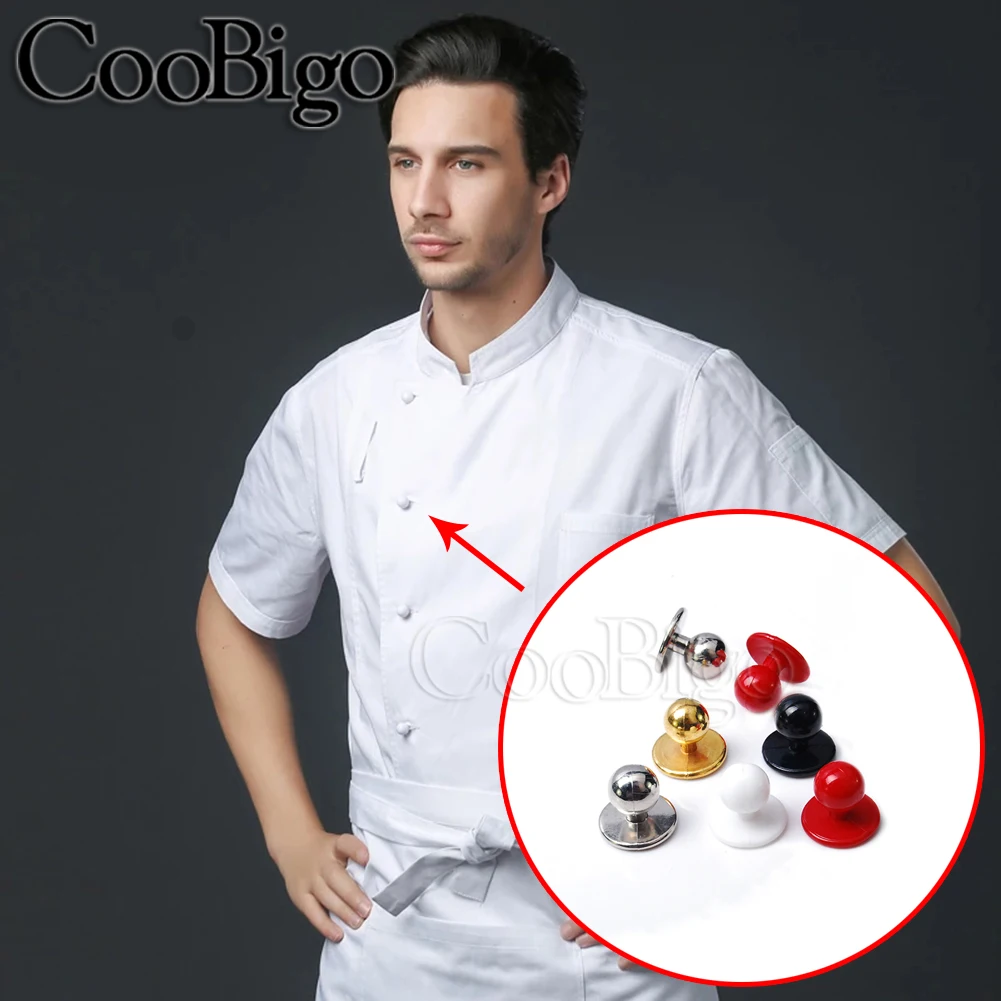 50pcs Plastic Button Chef Jacket Buttons for Restaurants Cook Uniform Work Suit Costume Clothes Sewing Accessories Colorful 11mm 6
