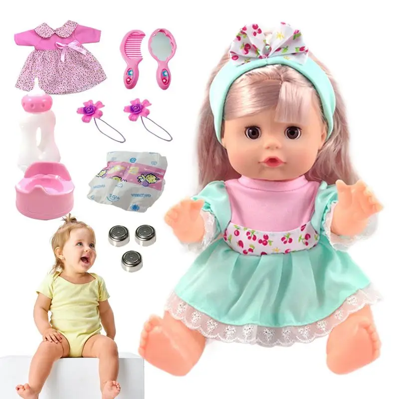 

Pretend Doll Set Nursing Pretend Doll Toy In 12inch Toddler Size Pre-Kindergarten Toys For Home Playground Early Learning Center