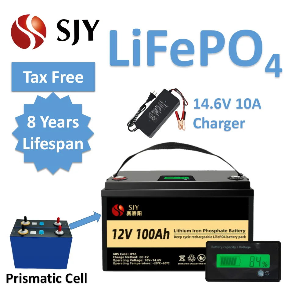 Akumulator 12V 100AH LiFePO4 12 v10 0AH fosforan litowo-żelazowy do ...