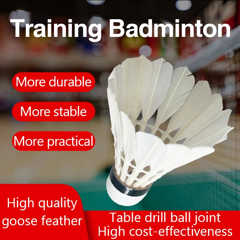 1/3pcs Badminton Balls Shuttlecock White Goose Feather Flying Stability Durable Feather Shuttlecock Ball Outdoor Training badminton shuttlecock badminton ball feather shuttlecock