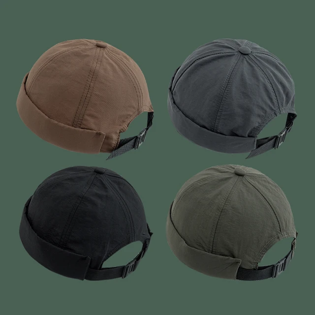 Quick Dry Brimless Hat Lightweight Daily Beanie Mesh Beanie Docker Cap Sailor Rolled Cuff Harbour Hat Casual Skullcap 2