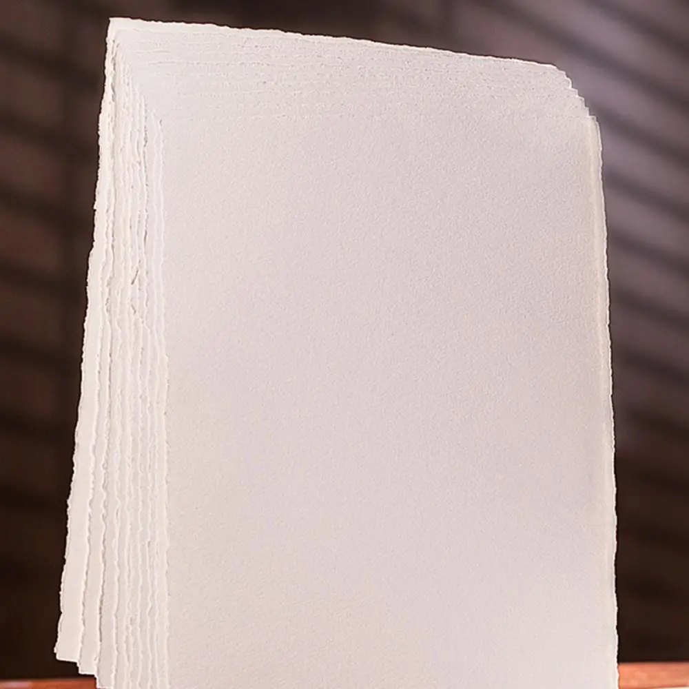 10pcs 새로운 면 수채화 종이 손으로 찢은 가장자리 중간 질감 그림 종이 A4/A5/A6 드로잉 종이 학생용