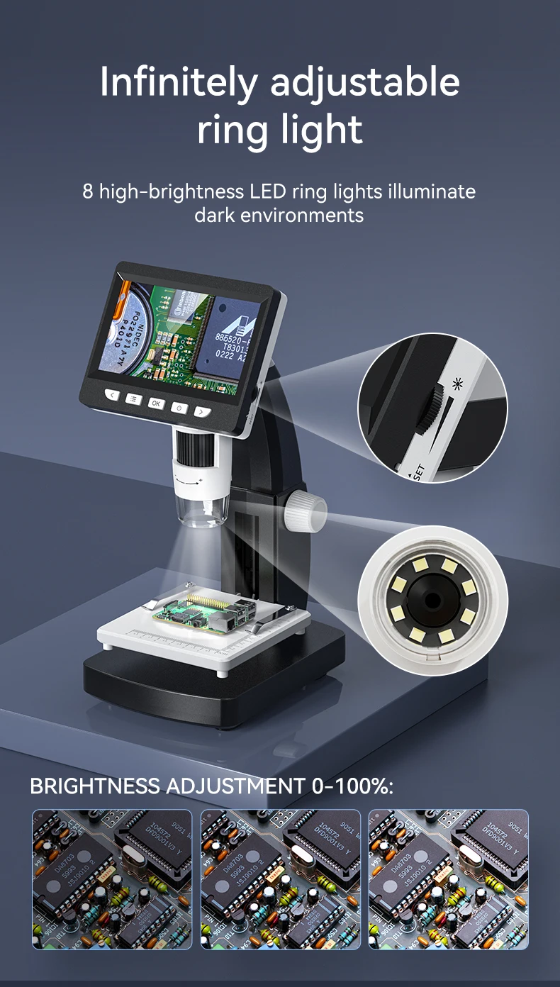 lcd microscope connected to pc usb port for larger view