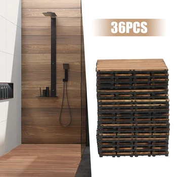 36-Pack 30x30cm Hardwood Deck Tiles 1