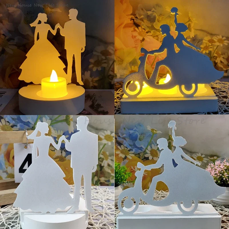 

Свадебное предложение Пара подсвечников силиконовая форма «сделай сам» День Святого Валентина Форма для подсвечника Свадебный декор пластырь формы