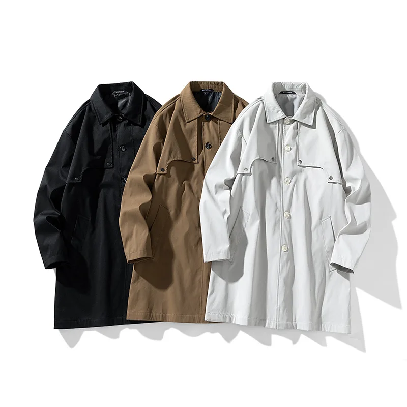 New Windbreaker Men's Autumn And Winter European Version Of The Long Plus Velvet Business Casual Coat Jacket Men Coat Luxury