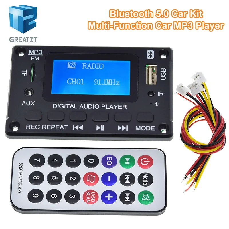 DC 5V 12V MP3 Decoder Board WMA Decodierung MP3 Player Bluetooth 5,0 Audio Modul Unterstützung WMA WAV TF USB FM Radio Freisprechen Anruf