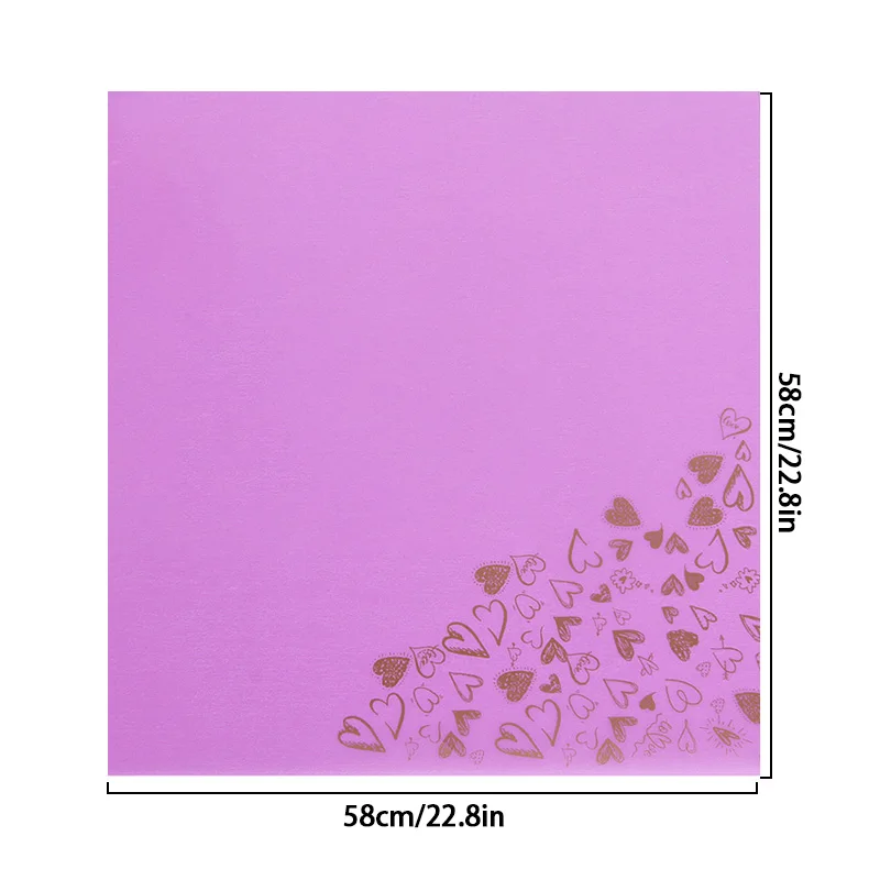 Matte Translucent Korean Bouquet Packaging Paper Simple Corner Gold Stamping Heart Pattern Flower Wrapping Decorative Paper 20pc craft paper,flower wrapping paper,floral wrapping paper