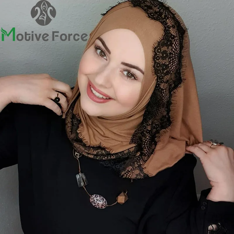 이슬람 즉석 터번 여성용 럭셔리 모달 레이스 스퀘어 히잡 아바야 히잡, 아바야스 저지 스카프, 이슬람 원피스