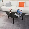 Wood Coffee Table Small Oval Coffee Tables Mid Century Modern Chic for Small Spaces Living Room Rustic Boho Accent 4