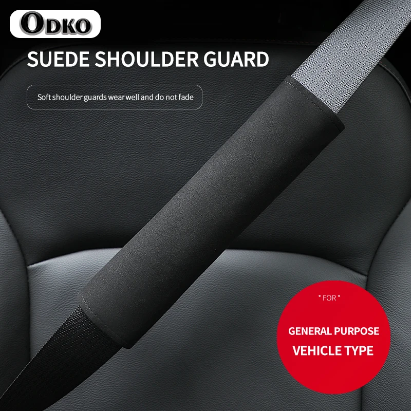 2Pcs Car Interior Accessories Seat Belt Suede Soft Safety Belt Shoulder Straps Cover Breathable Protection Padding Cushion