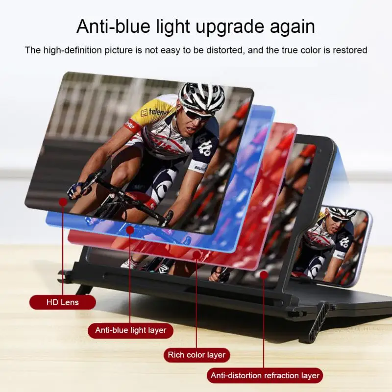 

12inch Ultra-clear Mobile Phone Screen Magnifier Video Amplifier Enlarge Stand Eyes Protection Transparent Ultra-clear Anti-blue