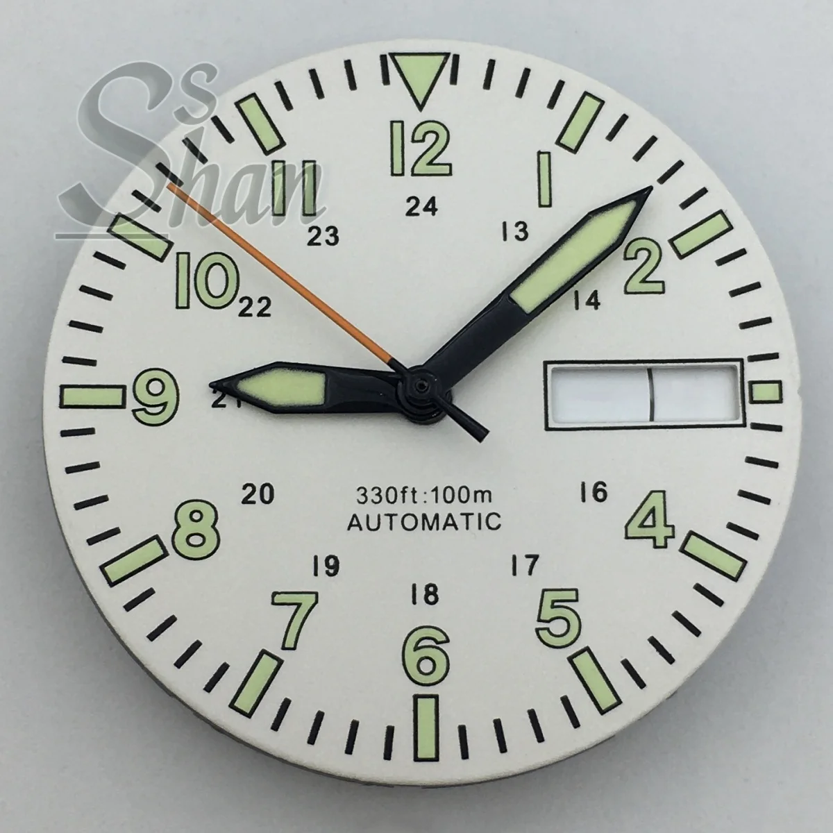 Green Luminous Dial with Weekly Date Window for Replacement Parts – 29mm