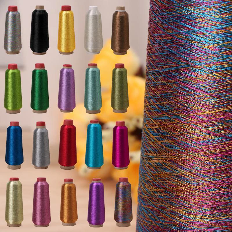 Description Picture 2 of item3600M Gold Silver Color Line Computer Cross-stitch Yarn Woven Embroidery Line Embroidery Thread Line Textile DIY Sewing Supplies