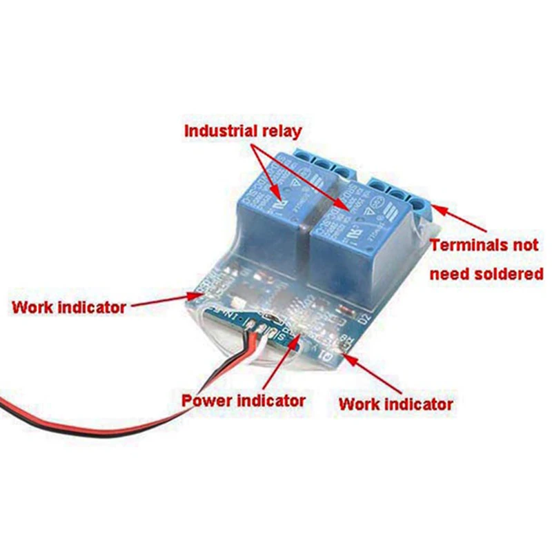 1PCS 5-12V 10A Dual Channel Industrial PWM Relay Module Remote Control Electronic Switch for RC Airplane Drone Toy Receiver