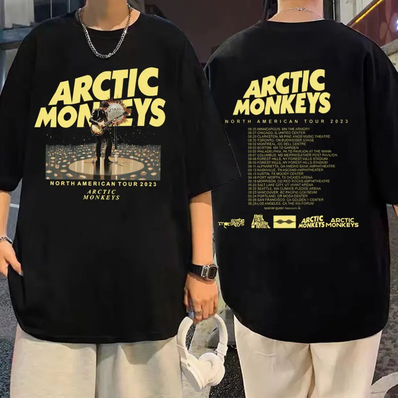 

Limited Edition Rock Band Arctic Monkeys North American Tour 2023 Tshirt Men Loose Oversized T-shirt Male Vintage Gothic T Shirt