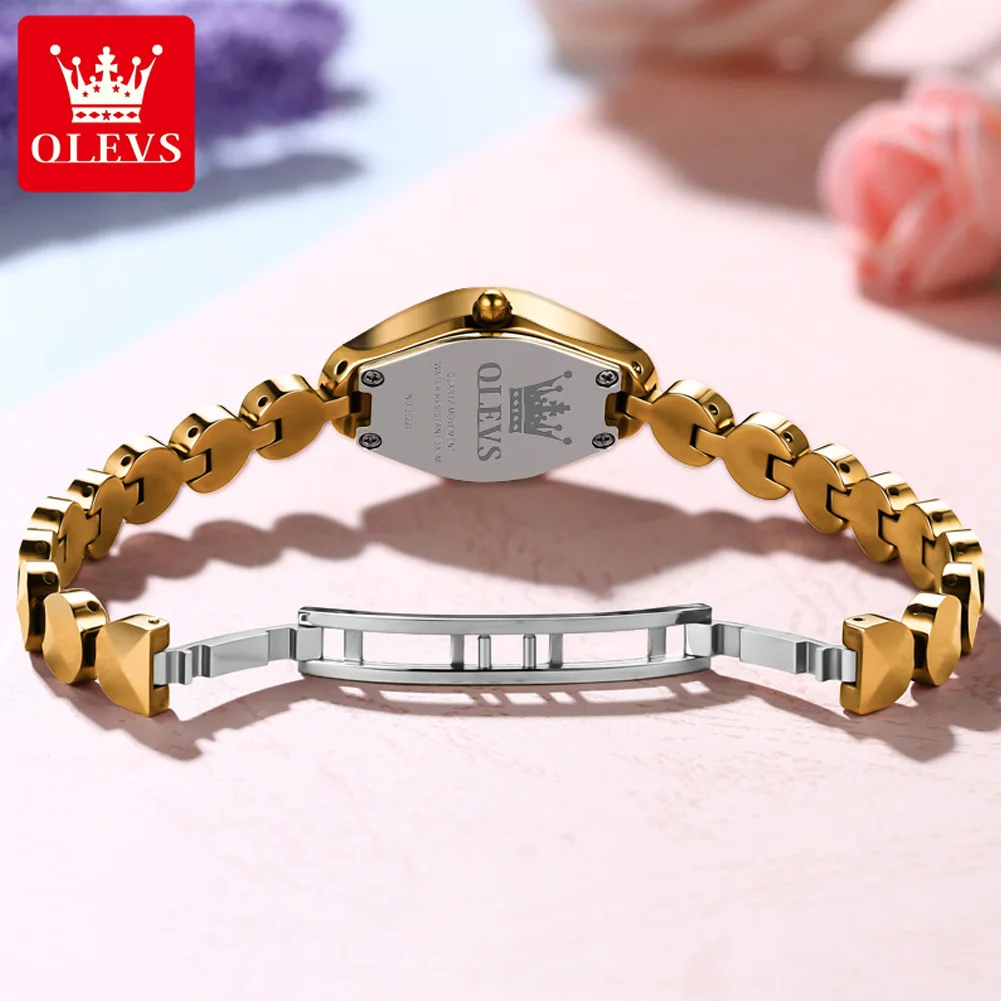 OLEVS 7007 Original Quartz Watch for Women Rhombic Mirror  display picture 2