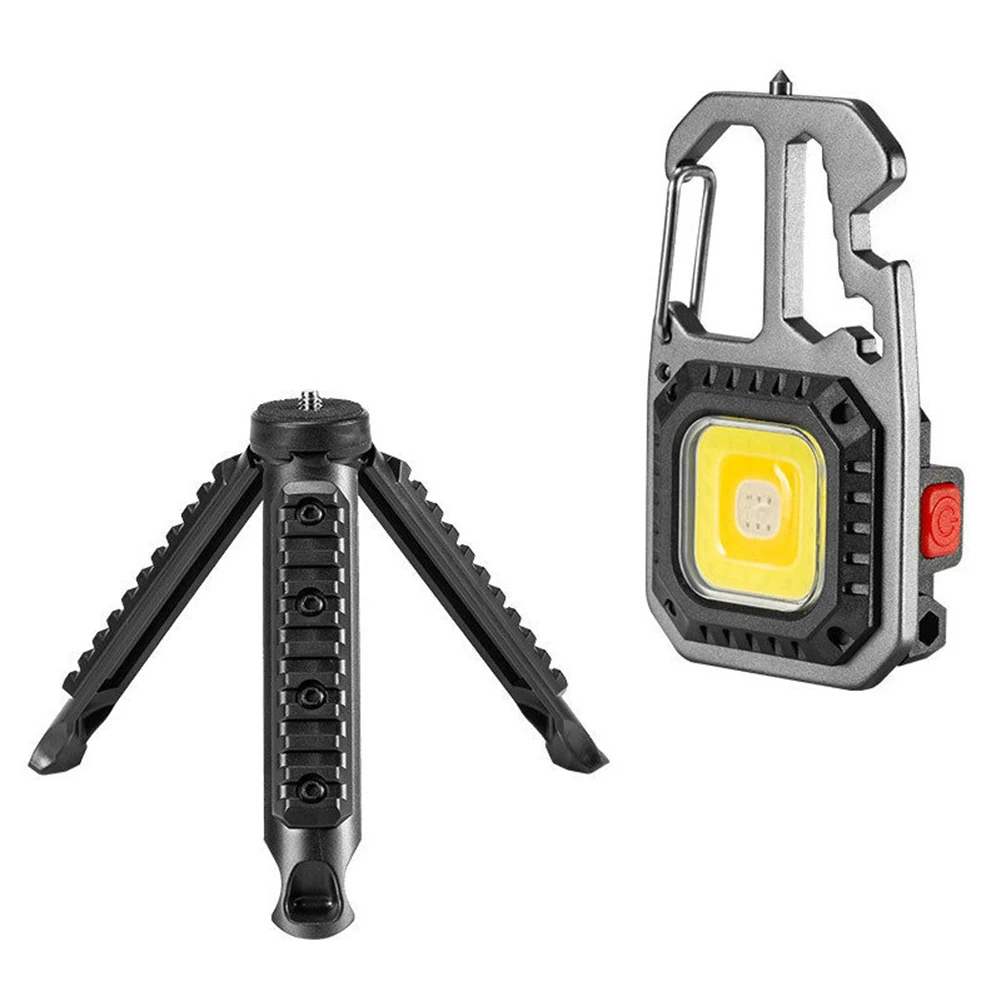 

Mini LED Pocket Keychains Flashlight Portable Work Light Multi-functional Torch 500LM USB C For Fishing Repairs Walking Camping