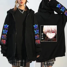 

Tokyo Ghoul Hoodie Kaneki Ken Anime Graphic Casual Unisex Hip Hop Y2K Coat Sweatshirts Loose Fashion Hoody Zipper Jackets Tops