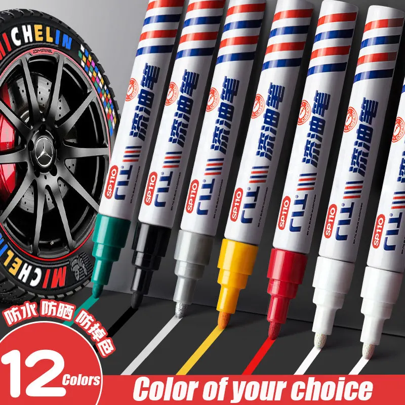 Car Scratch Repair Pen Waterproof Marker Oil-based Pen Vehicle Rubber Tyre CD Metal Permanent Paint Marker For Car Styling