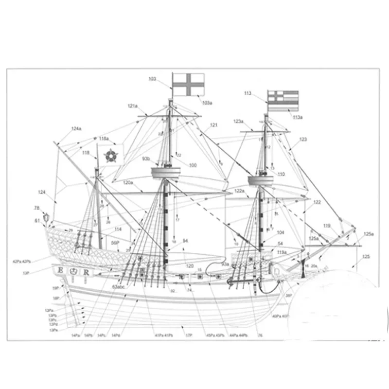 1:100 3D England Golden Hind Galleon Ship Boat Paper Model Assemble Hand Work Funny Puzzle Game DIY Kids toys for children gift