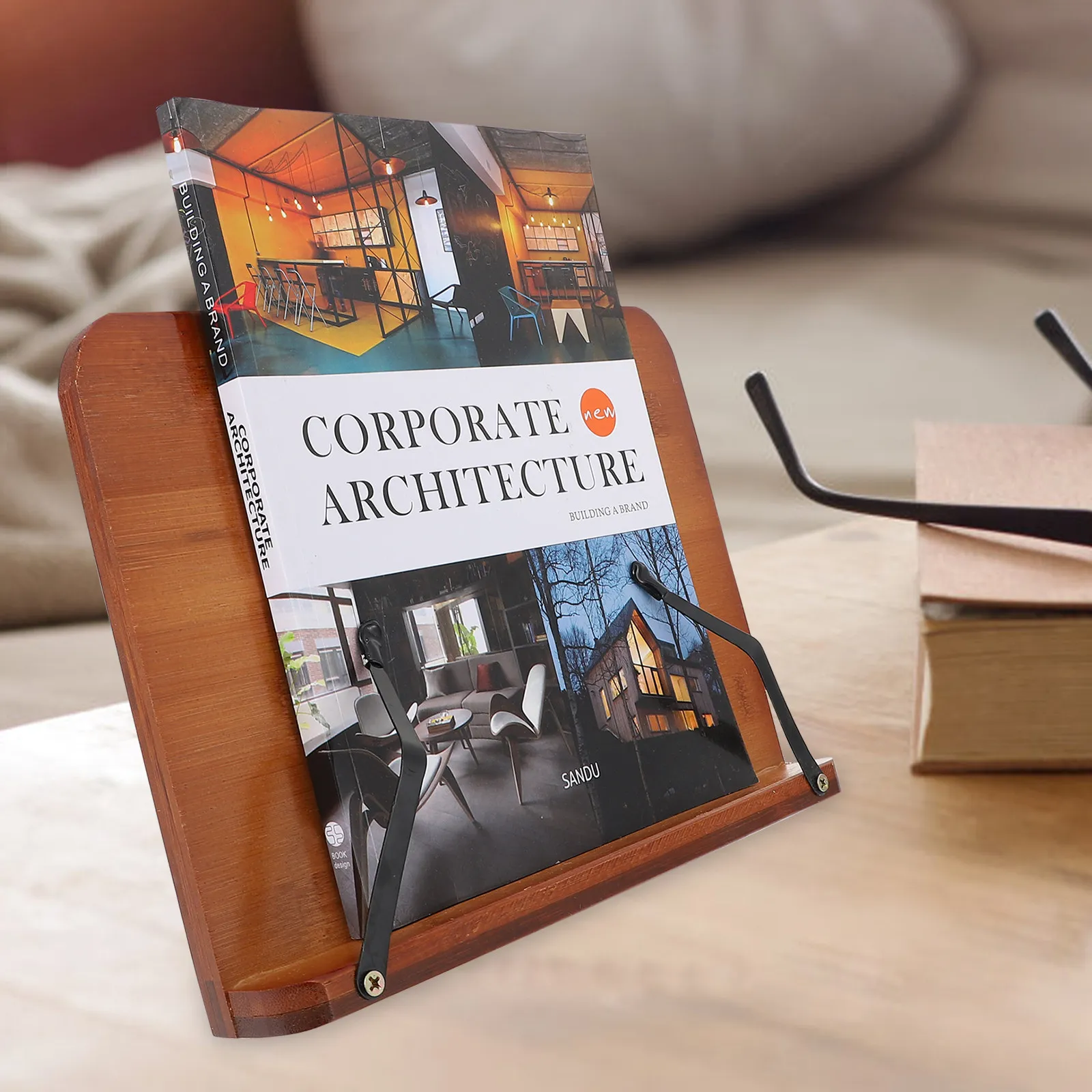 1Pcs 튼튼한 대나무 데스크탑 책장 독서 스탠드 노트북 스탠드 책 받침대 학생용 어린이 홈 오피스 교실 단순