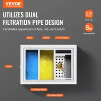 VEVOR Commercial Grease Trap Grease Interceptor Top Inlet Interceptor Under Sink Stainless Steel Grease Trap Waste Water Oil-wat 2