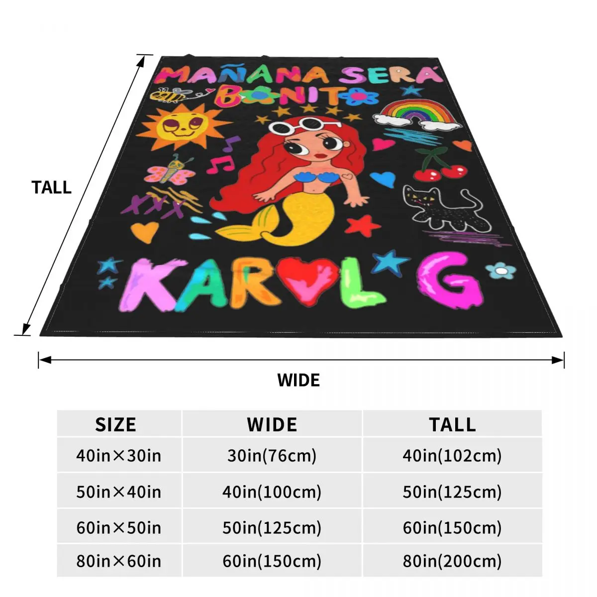 Sirenita Karol G Manana Sera Bonito Knitted Blanket Fleece Soft Throw Blanket for Outdoor Travel Bed Rug