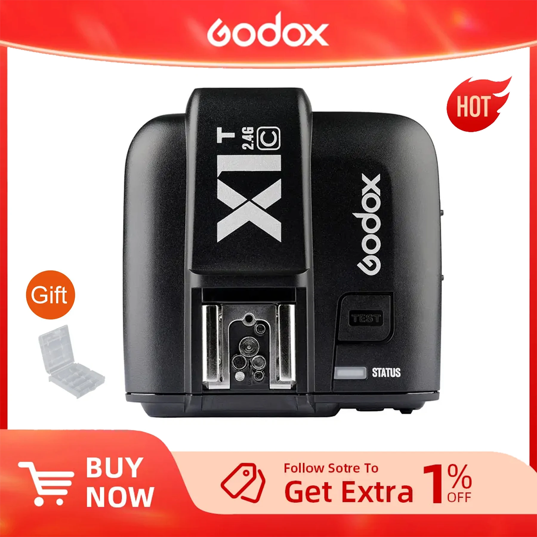 Godox X1T X1T-C TTL Wireless Transmitter for Canon EOS Series Cameras (X1C-T)