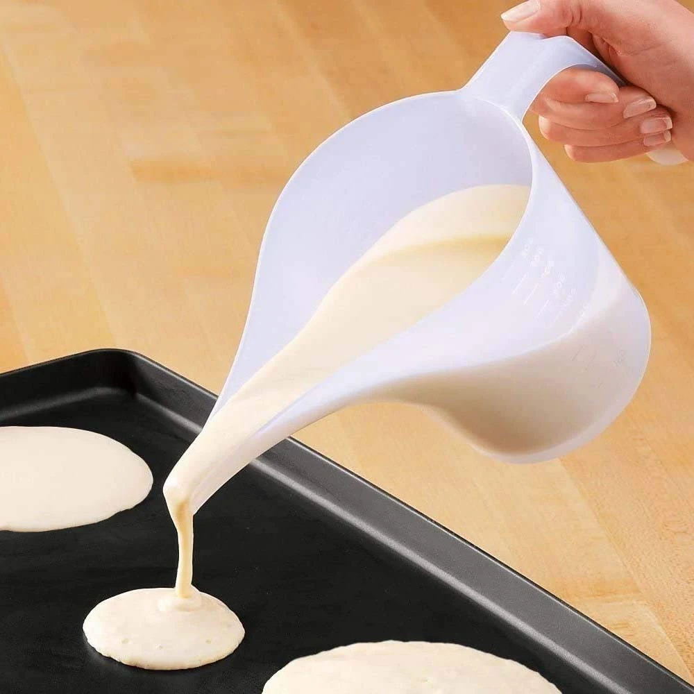 

1000ml Tip Mouth Plastic Measuring Jug Cup Kitchen High Temperature Resistance with Scale Beaker Pot Funnel Cup Baking Tools