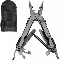 Versatile 8 - in - 1 Stainless Steel Multifunctional Tool with Flexible Pliers (Black)