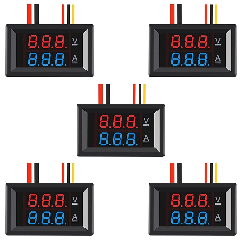 

5Pcs 0.28 Inch LED Voltmeter Ammeter, Display Voltage Current Tester,DC 0-100V 10A Detector Voltage Current Meter Panel