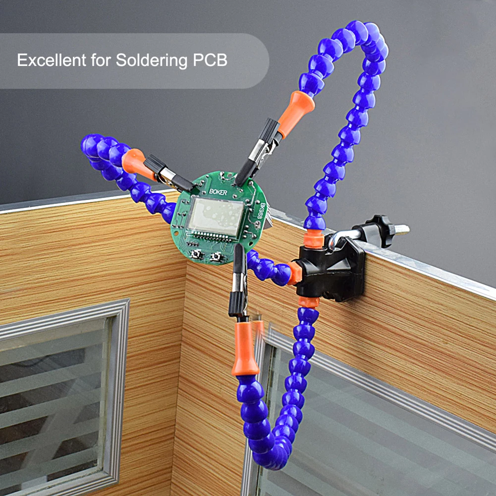 Soldering Station Flexible Arms Soldering Bench Vise Table Clamp 3rd Hand PCB Holder Welding Repair Soldeirng Iron Holder