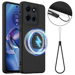 MagSafe Magnetic Liquid Silicone Soft Case with Wireless Charging Compatibility for G Power 2025 5G (Black)